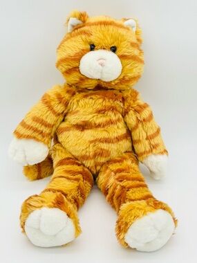 Build A Bear Orange Tabby Cat Plush Striped Stuffed Animal 16” Soft Toy BABW